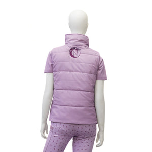 Gilet matelasse enfant Unicorn Academy lilas, vue de dos