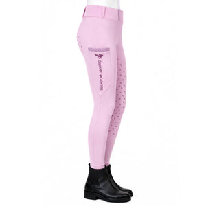 Legging d equitation enfant Unicorn Academy lilas, fond de peau silicone