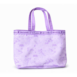 Sac Unicorn Academy lilas imprime licornes, anses renforcees, 30 x 45 cm
