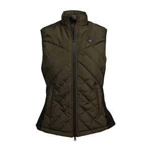 Veste chauffante femme Etna Back on Track - Olive - vue de profil