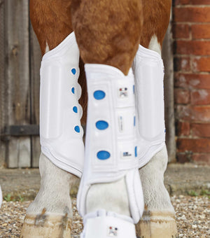 Woof Wear – Guêtres de cross Air Cooled Original postérieurs Premier Equine White | Sellerie Bucéphale