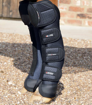 Woof Wear – Guêtres de transport Airtechnology Knee Pro-Tech Premier Equine Navy | Sellerie Bucéphale