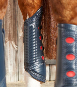 Woof Wear – Guêtres de cross Carbon Tech Air Cooled postérieurs Premier Equine Navy 2 | Sellerie Bucéphale
