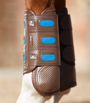 Woof Wear – Guêtres de cross Carbon Tech Air Cooled antérieurs Premier Equine Brown 3 | Sellerie Bucéphale