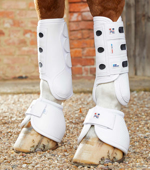 Woof Wear – Guêtres de cross Carbon Tech Air Cooled antérieurs Premier Equine White | Sellerie Bucéphale