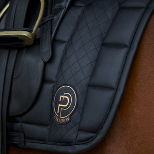 Tapis de dressage Big Square Faux Leather Eskadron Platinum 23 coloris Noir détail | Sellerie Bucéphale