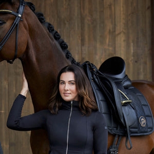 Tapis de dressage Big Square Faux Leather Eskadron Platinum 23 coloris Noir | Sellerie Bucéphale