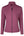 L'image montre une veste de sport zippée de couleur bordeaux. La veste présente une coupe ajustée avec un col haut pour une meilleure protection contre le froid. Elle est confectionnée dans un tissu texturé à motifs horizontaux, ce qui lui donne un aspect moderne et élégant. Le devant de la veste est doté d'une fermeture éclair centrale qui s'étend du bas jusqu'au col. Cette fermeture est de couleur noire, créant un contraste subtil avec la couleur bordeaux du tissu. De chaque côté de la...