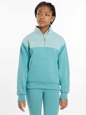 Sweat shirt col zippé Young Rider Kate – Lagoon