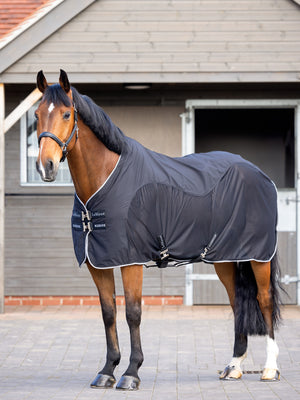 Couverture de récupération LeMieux Kudos Hybrid coloris Black portée par un cheval