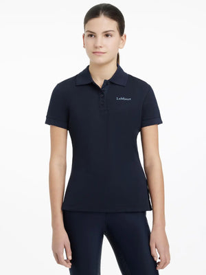 Polo Classique Young Rider LeMieux bleu marine vue studio 2