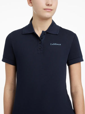 Polo Classique Young Rider LeMieux bleu marine vue studio 4