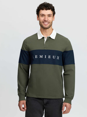 Polo de rugby pour hommes – Olive