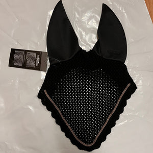 Bonnet Eskadron noir, cordelette taupe brillant 061