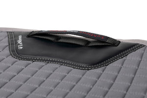 Tapis de dressage LeMieux Cotton Square gris détail du liseré