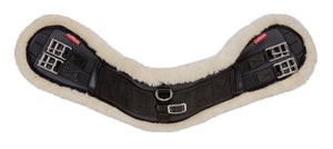 Sangle intégrée de dressage LeMieux noir et naturel détail du cuir