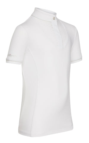 Chemisier de concours Belle Young Rider blanc détail du col