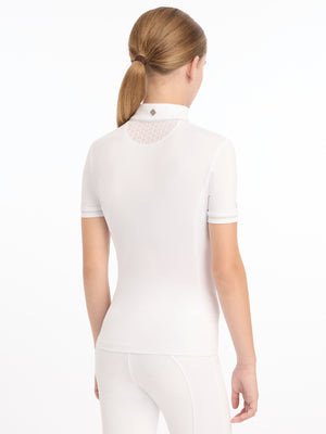 Chemisier de concours Belle Young Rider blanc vue de profil