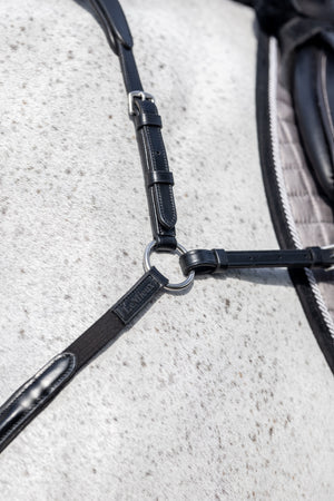 Collier de chasse LeMieux noir et argent vue rapprochée