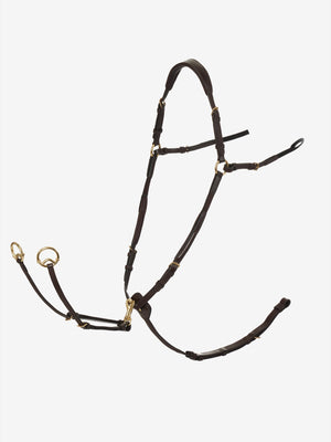 Collier de chasse LeMieux à attache martingale havane et laiton