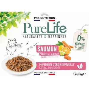 Pro-Nutrition – Pâtée pour chat au saumon - PURE LIFE WET SAUMON    | Sellerie Bucéphale