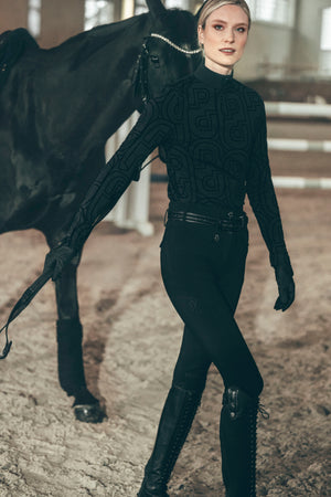 Pikeur Haut technique zippé ZIP PRINT, coloris black, en situation
