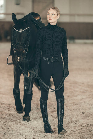 Pikeur Haut technique zippé ZIP PRINT, coloris black, en situation
