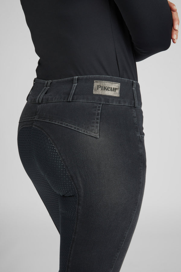 Pantaloni da equitazione in jeans <tc>PIKEUR</tc> CANDELA presa completa