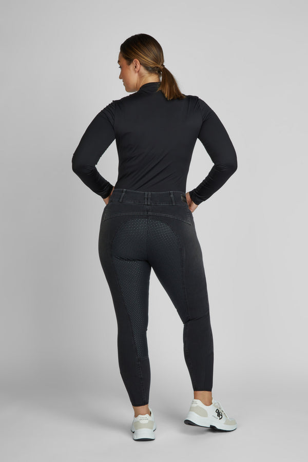 Pantaloni da equitazione in jeans <tc>PIKEUR</tc> CANDELA presa completa