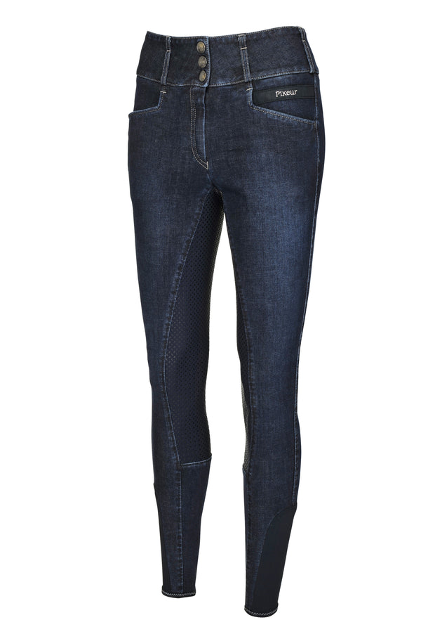 Pantaloni da equitazione in jeans <tc>PIKEUR</tc> CANDELA presa completa