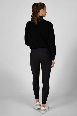Pikeur CEELINA Grid TexLeather pantalon d'équitation, coloris noir, porté vue de dos