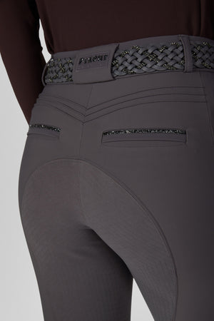 Pikeur CEELINA Grid TexLeather pantalon d'équitation, coloris basalt grey, porté, détail