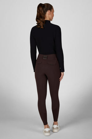 Pantalon d'équitation femme Pikeur Cantira MatrixGripTec, coloris chocolate brown, porté vue de dos