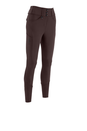 Pantalon d'équitation femme Pikeur Cantira MatrixGripTec, coloris chocolate brown, vue de face
