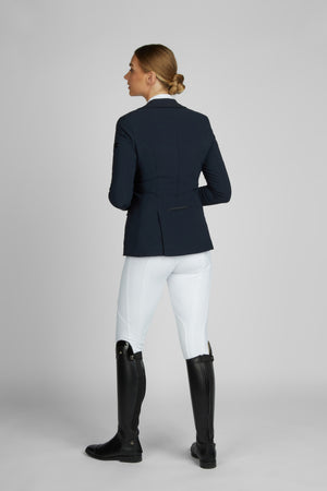 Veste de concours Pikeur Isalie Turnier, coloris nightblue, portée vue de dos
