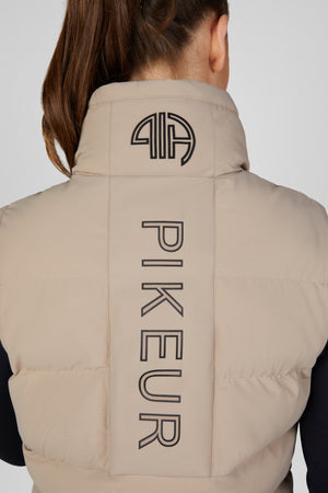 Pikeur QUILTED VEST gilet d'équitation, coloris mocha cream, porté, détail