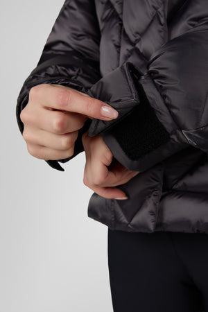 Pikeur QUILTED JACKET veste d'équitation, coloris basalt grey, porté, détail