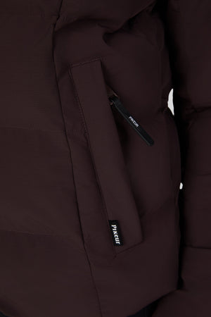 Pikeur QUILTED JACKET veste d'équitation, coloris chocolate brown, porté, détail