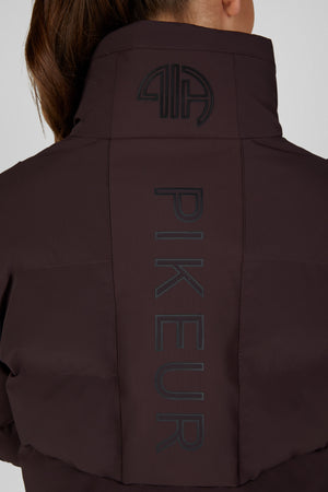 Pikeur QUILTED JACKET veste d'équitation, coloris chocolate brown, porté, détail