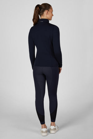 Pikeur POLARTEC SHIRT haut technique, coloris nightblue, porté vue de dos