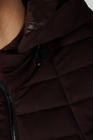 Veste polaire softshell Pikeur Quiltshield Fleece, coloris chocolate brown, portée détail
