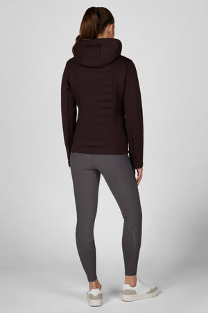 Veste polaire softshell Pikeur Quiltshield Fleece, coloris chocolate brown, portée vue de dos