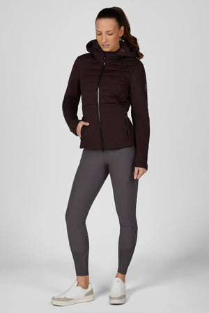 Veste polaire softshell Pikeur Quiltshield Fleece, coloris chocolate brown, portée vue de face