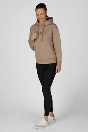Pikeur HOODY sweat d'équitation, coloris mocha cream, porté vue de face