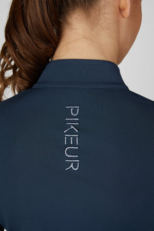 Pikeur ZIP SHIRT polo de concours, coloris navy blue, porté, détail