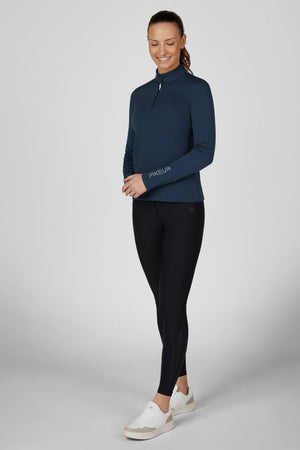 Pikeur ZIP SHIRT polo de concours, coloris navy blue, porté vue de face