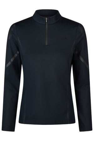 Pikeur ZONE ZIP SHIRT polo de concours, coloris noir, vue de face