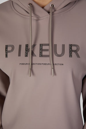 Pikeur PLUSHLUXE HOODY sweat d'équitation, coloris ash mauve, porté, détail