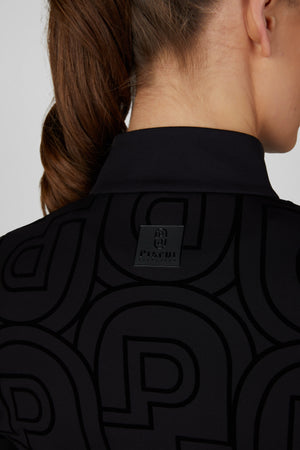 Pikeur Haut technique zippé ZIP PRINT, coloris black, porté, détail
