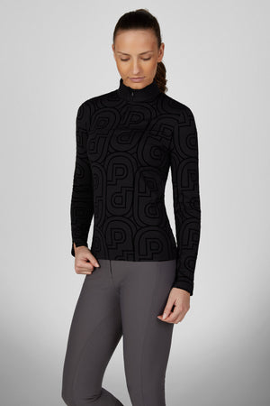 Pikeur Haut technique zippé ZIP PRINT, coloris black, porté vue de face